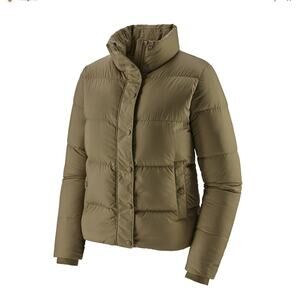 Patagonia Women's Silent Down Olive Green Puffer Jacket Large